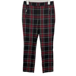 Zara Basic Plaid Tapered Leg Casual Skinny Trousers